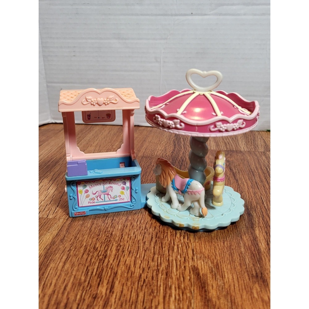 Fisher Price Merry Go Round Ride 2002 Mattel Loving Family Sweets Street Toy